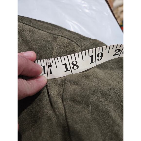 Dacute Leather Men's Biker Green Gray Jacket Size XL Made in Italy Bomber - Picture 9 of 10